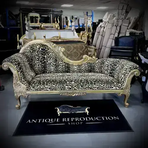 Chaise Lounge French Leopard Print - SOLD