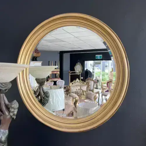French Antique Gold Round Luxury Mirror