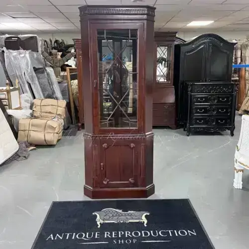 Corner Cabinet 1 Door - Dark Medium Tea Brown Finish