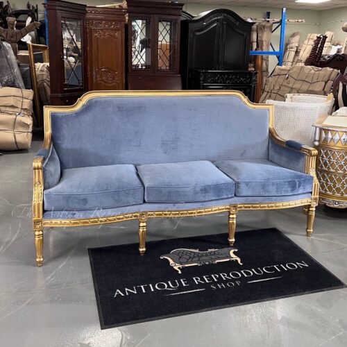 Regency French Provincial 3 Seater Sofa - Antique Gold