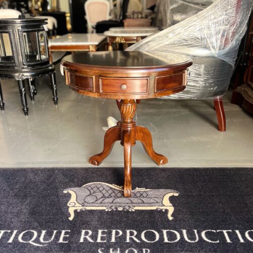 4 Drawer Regency Drum Table - Medium Tea Brown
