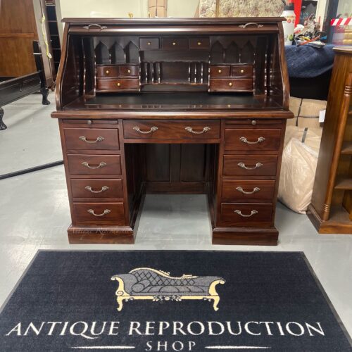 American Replica Roll Top Desk - Medium Tea Brown
