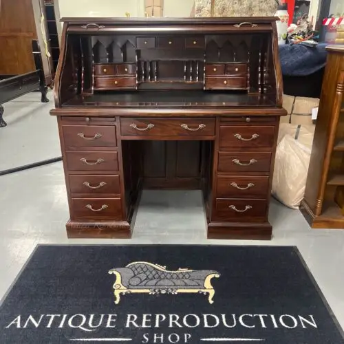 American Replica Roll Top Desk - Medium Tea Brown