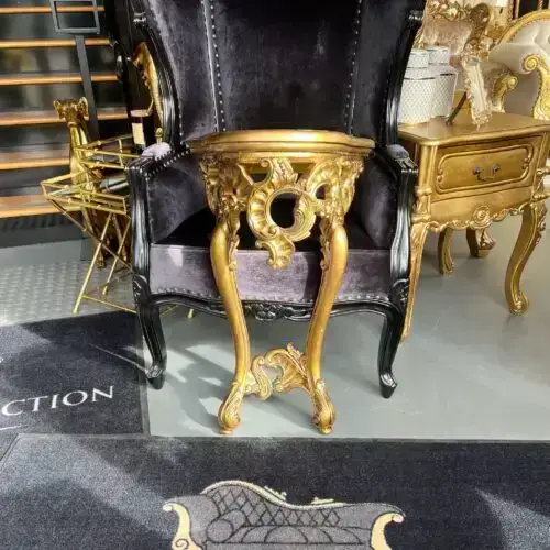 SOLD - Custom Victorian Edwardian Wall Mounted Table - Antique Gold Double Wash