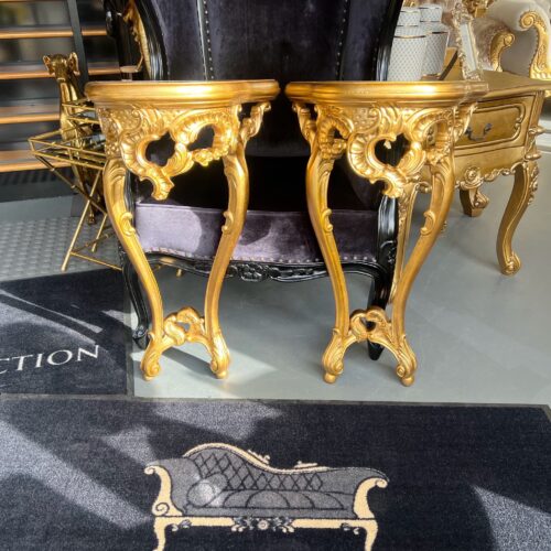 2x Custom Victorian Edwardian Wall Mounted Table - Antique Gold