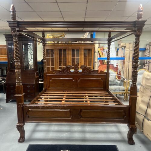 Chippendale Four Poster King - Medium Tea Brown