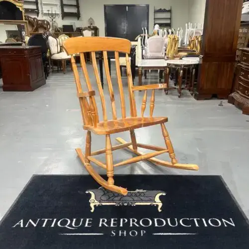 Antique Reproduction Mahogany Rocking Chair - Natural Finish
