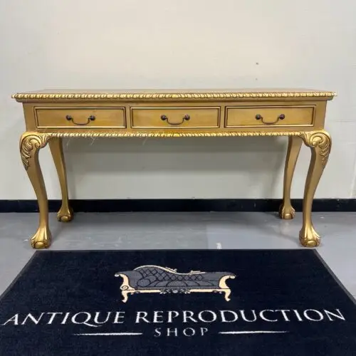 Chippendale 3 Drawer Hall Table - Antique Gold