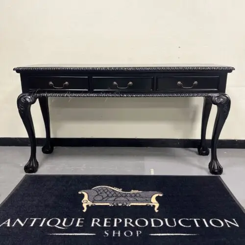 Chippendale 3 Drawer Hall Table - Black