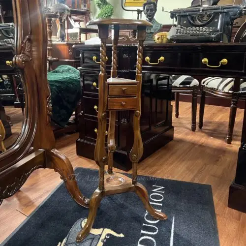 Barley Twist Pot Plant Stand - Medium Tea Brown