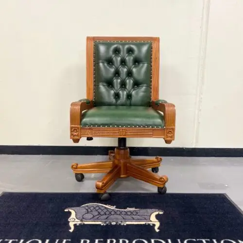 Large Traditional President Style Office Chair - Matte Pecan Finish