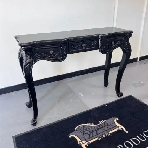 French Provincial Louis Console Table - Black - SOLD