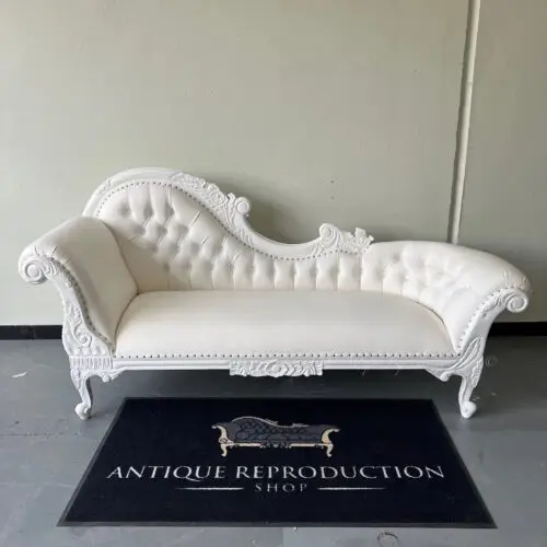 French Chaise Lounge - White