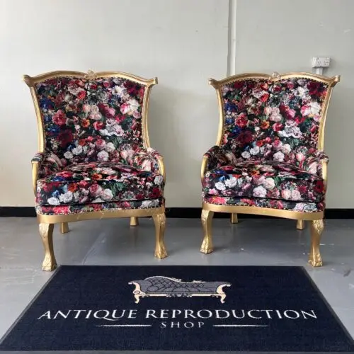 Warwick Flowerbomb French Massoud Arm Chair - Antique Gold