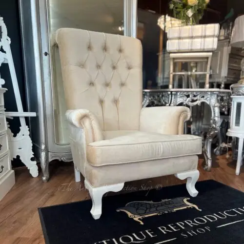 Fully Upholstered Reading Lounge Chair - White