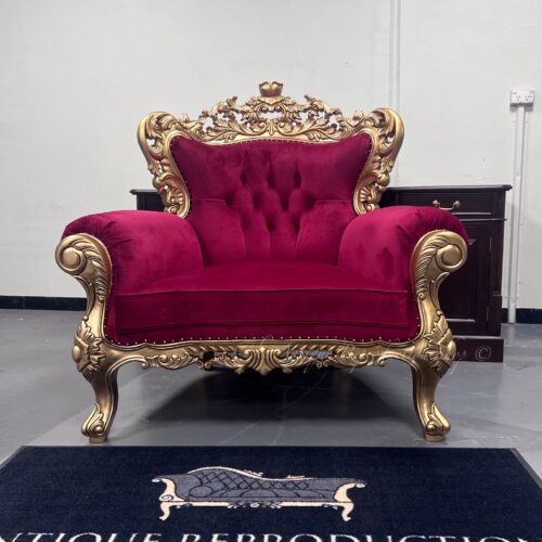XL Baroque Rococo Heavy Carved Arm Chair Antique Gold