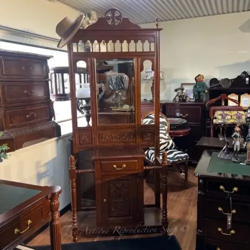 Hall Stand F With Mirror - Medium Tea Brown Finish