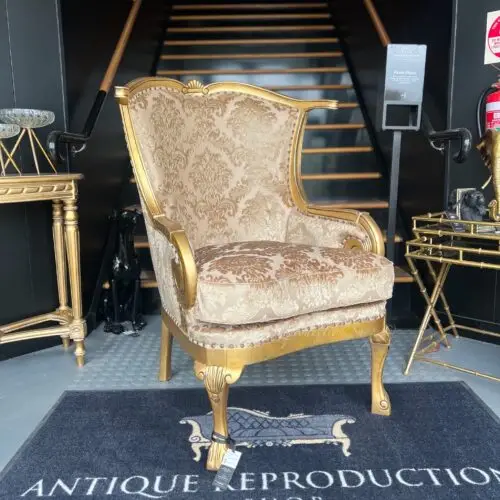 French Massoud Arm Chair (Masood) - Antique Gold