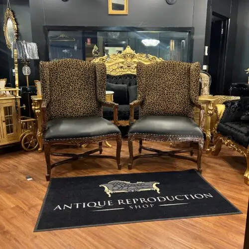 French Provincial European Wing Arm Chair - Classic Finish