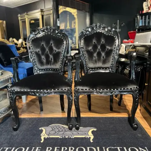 Gothic Franciscan Carver Dining Chair - Black Finish