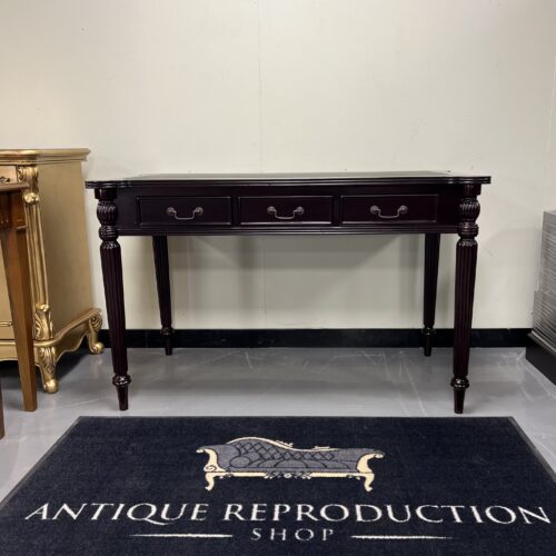 Empire Style 3 Drawer Writing Desk - English Mahogany Finish