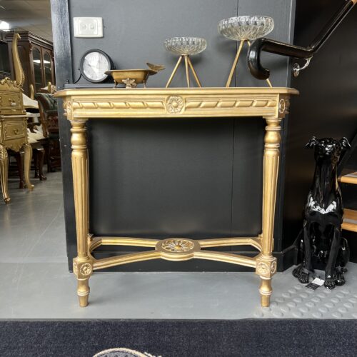 Regency Art Deco Hall Table - Gold White Wash