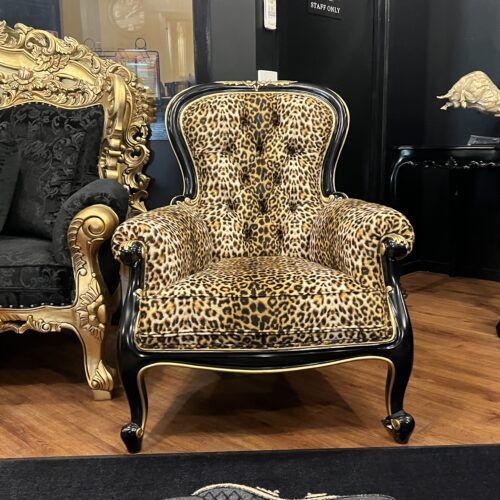 Grandfather Chair - black With Gold Highlights