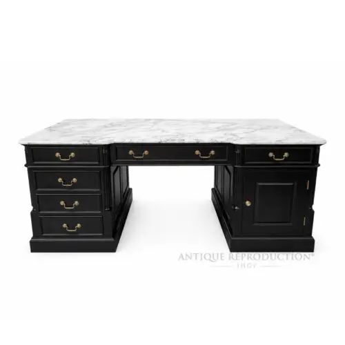 Black Marble Executive Desk 180cm Regency Noir Collection