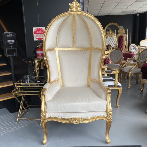 Balloon Bonnet Throne Chair - Antique Gold