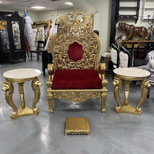 Grand Guruji Singhasan Chair – Red & Gold