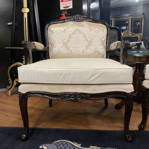 French Accent Delicate Arm Chair - Tea Brown finish
